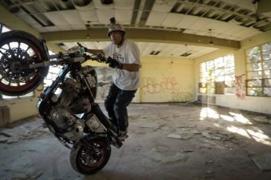 GoPro : Sportster Stunting at an Abandoned Military Barracks